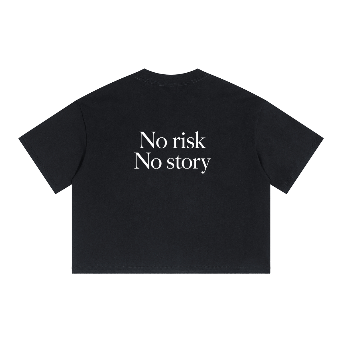 Unisex Boxy Drop Shoulder Crop "No Risk" T-Shirt